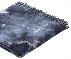 biederlack Denim Plaid Coperta, Misto Lana, Blu, A Una Piazza E Mezza, 170x130x1 cm