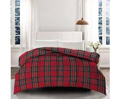 LE TELERIE Trapunta Autunno Inverno Quadri Scozzese Fantasia di Natale Tartan, Trapunta Invernale Tema Natalizio Anallergica anti Acaro Singola 1 Piazza Matrimoniale (Matrimoniale)