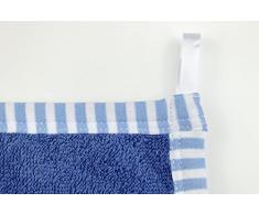 Asciugamano/telo da bagno blu in spugna con ricamo "Hotel Heimat" (Hotel Patria) 100x50 cm di Ringelsuse