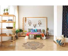 Green Decore, tappeto rotondo in iuta, intrecciato a mano, Juta, Banaras Natural, 150 cm Diameter