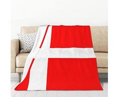 Danimarca Bandiera danese Stampato Flanella Coperta 127x178cm Inverno Caldo Morbido Peluche Soffici Coperte Accoglienti Regali Per Letto Divano Divano Divani Sedie