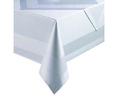 Grevotex - Set di tovaglia e tovaglioli damascati con orlo satinato, colore: bianco, Cotone, bianco, 100 x 100 cm