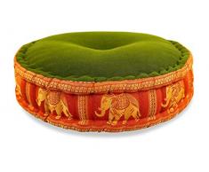 livasia | Cuscino zafu in Seta Imbottito di kapok | Cuscino da Meditazione o Yoga | Cuscino Rotondo da Pavimento