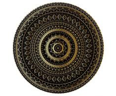 VBFOFBV Tappeto rotondo lavabile in lavatrice Tappeto morbido per interni Camera da letto Divano Soggiorno Dormitorio Piccolo tappeto circolare,Indiano Mandala Golden Vintage Circle