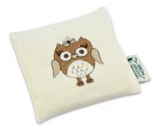 GRÜNSPECHT - Cuscino riscaldabile bio per bebè, fantasia: civetta, colore: Beige