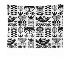Arazzi da parete Modello folk Forma danese Ispirazione Decor su volpe svedese Folklore nero Floreale Vintage Trame tappezzerie Coperta da parete Decorazioni per la casa Soggiorno Camera da letto Dormi