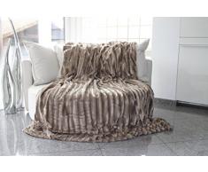 Brandsseller Coperta in finta pelliccia, double-face, Poliestere, -Taupe Grigio , 150 x 200 cm