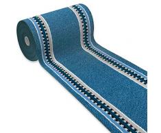 Tappeto Cucina Antiscivolo Passatoia Bordata Ingresso Scala Lavabile Mod.ALEXA Dis.A 50X110 BLU