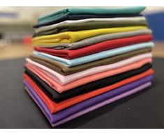 Tessuti Jersey 100% Cotone 15 colori assortiti 100X80 cm, tessuto al metro, scampolo, scampoli, stoffa stoffe cucito cotton