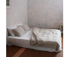 LinenMe Bianco Panna Lenzuolo con Angoli in Lino Lavato, Realizzato in EU