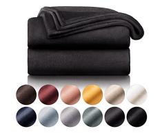 Blumtal - Coperta Plaid Morbida 130 x 150 cm - Coperta Pile, Plaid Divano Super Morbida, Coperta Fluffy di Alta Qualità, certificata OKEO-Tex, Antracite