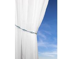 Ideal Textiles - Cordone fermatenda con perline Twinkle, colore azzurro