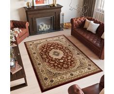TAPISO Noble Tappeto Salotto Classico Soggiorno Beige Marrone Orientale Tradizionale Floreale A Fiori A Pelo Corto 60 x 100 cm