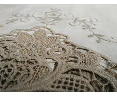 Asciugamano in puro lino ricamo Burano Ecru