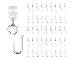 45 Pezzi Ganci per Tende a Forma di S,Gancio per Tende Scorrevoli,45 Pezzi Rulli di Scorrimento per Tende in Plastica,Rulli per Binario Della Tenda,Ruote per Guide per Tende