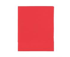 ESSIX Lenzuolo in raso di cotone, colore: rosso ciliegia, Raso di cotone, rosso, 180 x 290 cm