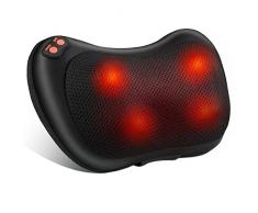 Cuscini per Massaggi Elettrici Cuscino Massaggiante Shiatsu per 3 Velocita con Cambio di Direzione e 4 Nodi di Massaggio per Collo dei Rilassarsi Muscolare Adatto a Casa Ufficio Come Regalo