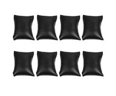 ibasenice 8Pcs della Vigilanza del Braccialetto Cuscino Nero di Cuoio dellunità di Elaborazione Piccolo Braccialetto Cuscini Esposizione dei Monili Cuscino di Supporto per La