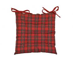 GALTEX Cuscino per Sedia trapuntino Imbottito con Laccetti artan Colore Rosso cm. 40 x 40
