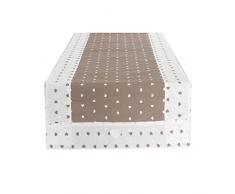 Russo Tessuti Centrotavola Runner Striscia Tavolo Fantasy Lucy Cuori Piccoli Pois Cucina Casa-Beige