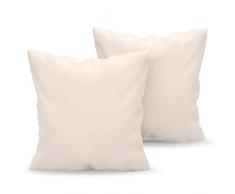 Federe Cuscini 80x80 (Set 2) Dreamzie in Microfibra OEKO-TEX Certificazione - Federa Cuscino Dolce Beige
