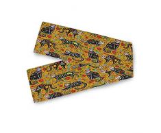 HMZXZ Runner da tavola messicano Sugar Skull Black Cat Tovaglia in poliestere per la famiglia, pranzo cucina, feste, decorazioni per la casa, 33 x 177 cm