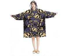Felpa con cappuccio indossabile,Felpa con cappuccio oversize coperta,Vintage Grape Purple, Multicolore, taglia unica