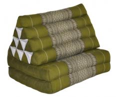 Wilai GmbH Cuscino Triangolo Thai con Piccolo Materasso 2 Pieghe, Fabbricato in Thailandia, Verde (81802)