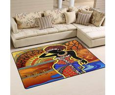 linomo, Tappeto Etnico da Donna Africana, zerbino per Soggiorno, Decorazione per la casa, per la Camera dei Bambini e Bambine, 78,7 x 50,8 cm, Altro, Multi, 31 x 20 Inches