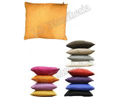 Lovely Home - Fodera Arredo "Tibur"Tinta Unita Cm 60X60 - Federa Cuscino Con Zip, MARRONE