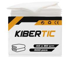 KIBERTIC - 300 Pz Asciugamani Monouso Parrucchiere di Viscosa 80x40 cm (40g) | Asciugamano Usa e Getta Grandi, Estetista e Facciale | Bianchi Alta Assorbenza | Salviette Confezione Professionale