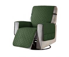 subrtex Copripoltrona Relax Reclinabile,Copri Poltrona Relax Reclinabile 1 Posto Lavabili per Sedia Reclinabile con Cinghia Elastica Regolabile Casa(Grande, Verde Oliva)