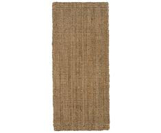 Jute & Co. Bouclé Tappeto in Juta Tessuto a Mano, 60 x 180 cm, Grigio Naturale