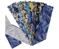 aufodara 10 Pezzi 7,5 x 100 cm Tessuti Strisce Tessuto Cotone Stoffa Stile Giapponese Abbronzante Patchwork Cucito Creativo Stoffe a Metro Materiali per Hobby Creativi Quilting Tessuto (Blu Navyblue)