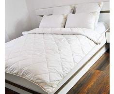 Lana Merino Elegante Oro piumone/Trapunta Copripiumino, 450 gsm, Peso Medio Duvet. Prodotto Naturale. 8 – 10.5tog Copripiumino Singolo/Matrimoniale White, 200 x 200cm