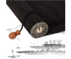 Tenda a Rullo in Bambù Naturale, Tende Veneziane Per Interni Esterni, Antivento Traspirante Tapparella Di Bambù, Veneziana Per Finestre Porte Balconi (Color : B, Size : WxH: 60X150CM)