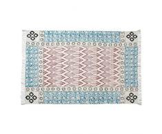 Handicraft Bazar - Tappeto Indiano Killim da 1,2 x 1,8 m, 100% Cotone, con Stampa a Blocchi