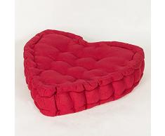Cuscino Arredo Mattonella forma Cuore - Cuscino sedia tipo materasso Amour Country Provenzale Shabby Chic - ROSSO - Idea Natale