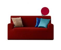 Linea oro Cube Copridivano Elasticizzato, Fodera Protettiva, Copridivani Universale con Braccioli Bordeaux 2 Posti