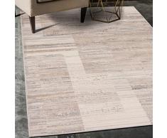 Mazovia Tappeto Salotto Moderno Pelo Corto - Tappeti Moderni Soggiorno - Tappeti Camera da Letto - Tappeti Salotto Grandi Dimesnioni - Motivo Astratto Vintage - Beige 200x300 cm