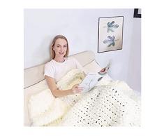 ANTLSZH Coperta A Maglia, Divano A Maglia Quilt Soggiorno Caldo Coperta allUncinetto per Le Donne Ragazze Regalo di Compleanno di Natale(Size:120 * 150cm)