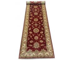 La Bottega del Tappeto - AD755 - Annodato a Mano Tappeto Passatoia ZIEGLER Autentica Originale India, Cm.265 x 80 - tappeti persiani e orientali