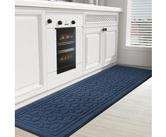 COLOR&GEOMETRY Tappeto per Cucina 45 x 200 cm, Passatoia Cucina Antiscivolo Lavabile, Tappetino Cucina Assorbente e Durevole per Cucina, Sala da Pranzo, Lavanderia (Blu)