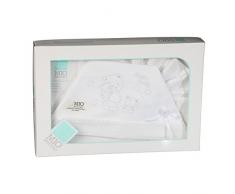 Set Lenzuola per Culla Carrozzino Mio Piccolo Happy Family Puro Cotone Bianco