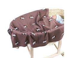 Leyeet - Coperta in cotone per bambini e bambine, per passeggino e neonati, lavorata alluncinetto, leggera, morbida e calda