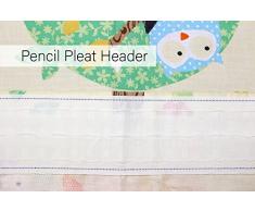 Woodland Tenda a Pieghe con Disegno di Animali e Corde abbinate, 167 Ã 182 cm, Fodera Completa, pronte da Montare, Tende per Bambini Volpe e Scoiattolo, Color Crema