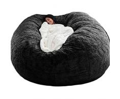 Sacco a sacco, Pouf Bean Bag XXL Soffice fodera per poltrona a sacco per adulti (senza imbottitura) lavabile 150*75 cm nero