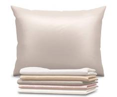 Federa Seta Cuscino 50x75 Dreamzie - 100% Seta Naturale di Gelso 19 Momme - Federa di Seta Antiacaro e Ipoallergenico - Grigio Argento