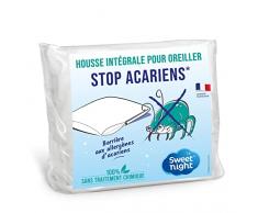 SWEET NIGHT - Copricuscino 50x70 cm | Anticimici da letto e antiacaro| senza trattamento chimico | Fodera integrale per cuscino con cerniera White, 0210578