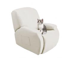 Jaotto Copripoltrona Relax Reclinabile,Fodere Copripoltrona 1 Posto Universale,Moderne Copripoltrona Relax Reclinabile con Tasche Lavabile,Coperture per Divano da Massaggio,Beige